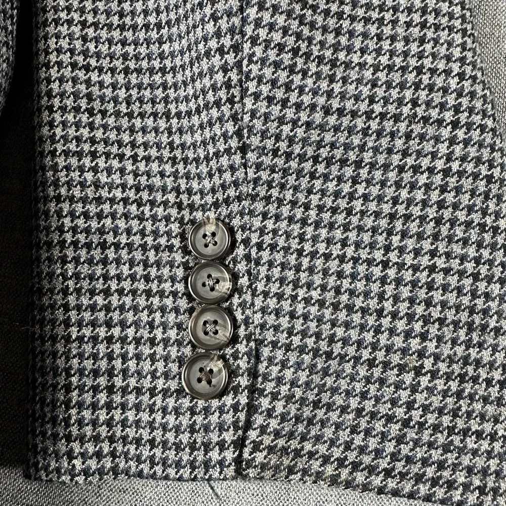Lauren By Ralf Lauren Men's Houndstooth Pattern Wool Blazer Size 48L‎